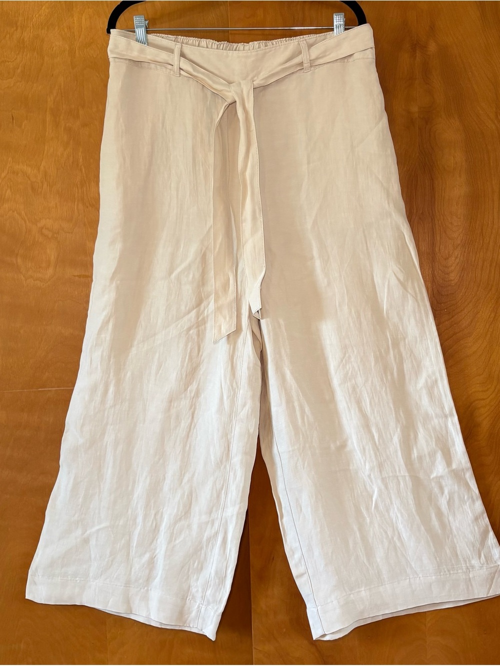NWT Halston Heritage Cream Wide-Leg Linen Blend Pants size XL